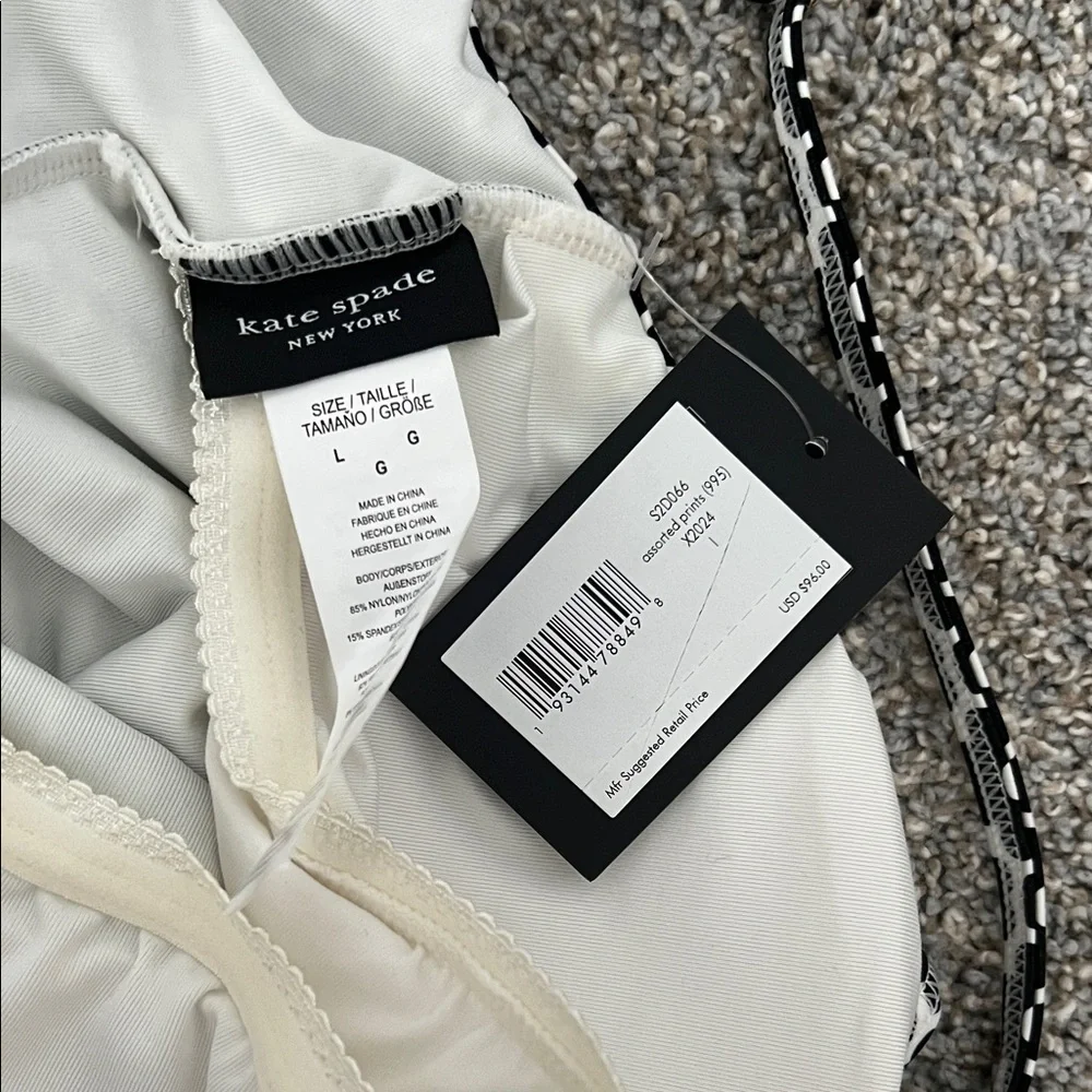 Kate Spade Black and White Floral One Piece Swimsuit - Picture 4 of 4